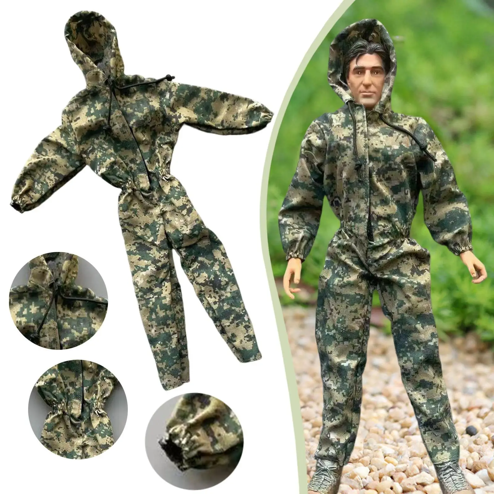1/6 Scale Action Figure Clothing Soldier Jumpsuit Miniature Clothes for 12 Inch Men Figures DIY Accessories