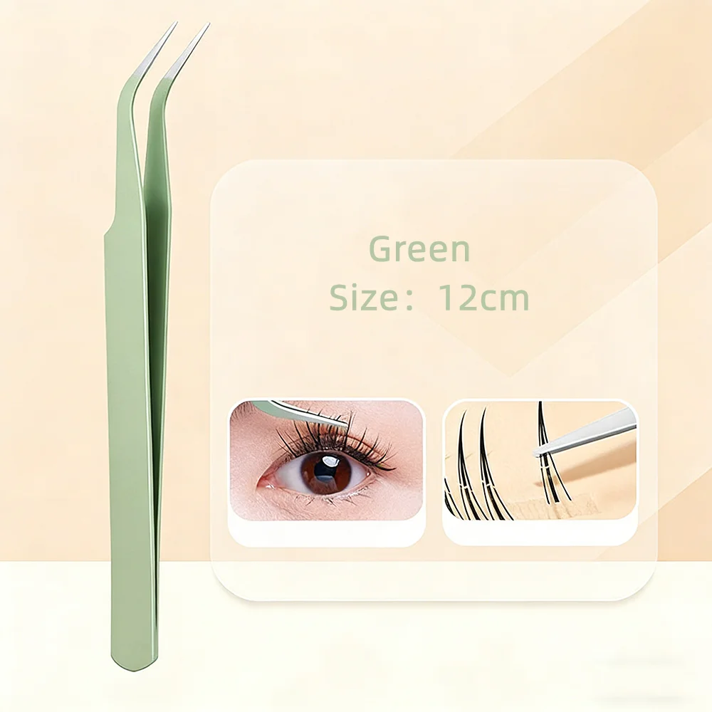 Pinzette curve dritte in acciaio inossidabile Pinzette per ciglia colorate rosa blu viola fai da te Adesivo per nail art Strumento per la raccolta di strass