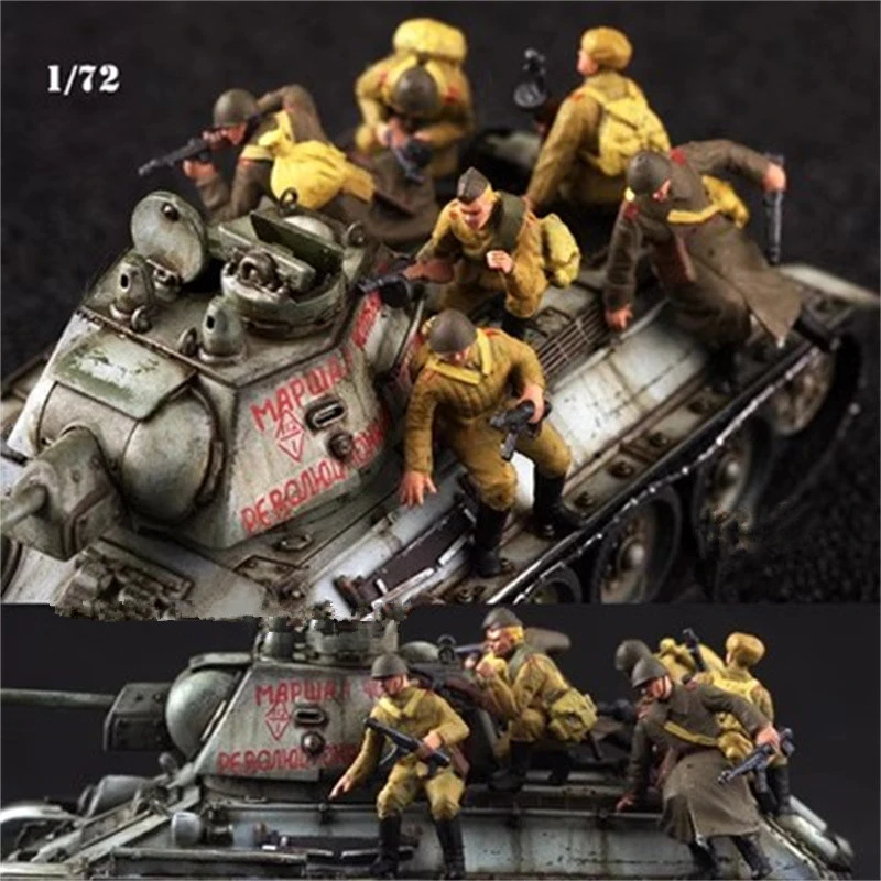 

1/72 Scale Soviet Infantry Assault Team 6Pcs Soldiers Action Figures Model DIY Scene Accessory Doll Collection Display Toys Fans