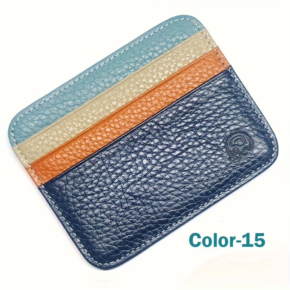 

Men's Minimalist Wallet Genuine Leather Front Pocket Credit Card Holder Slim Coin Purse Ultra-Portable Simple Wallet
