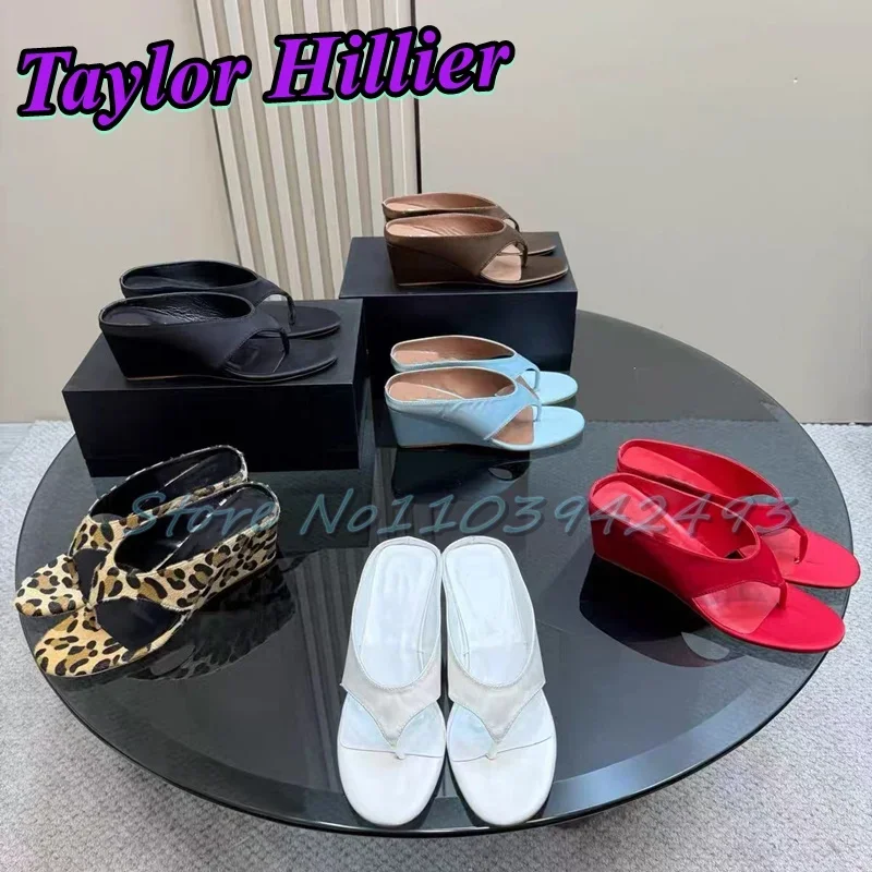 

Gladiator Wedges Sandals Clip Toe Heels Snake Pattern Mules Women Luxury Designer Shoes Summer Slip On Sandalias Vacation Slides