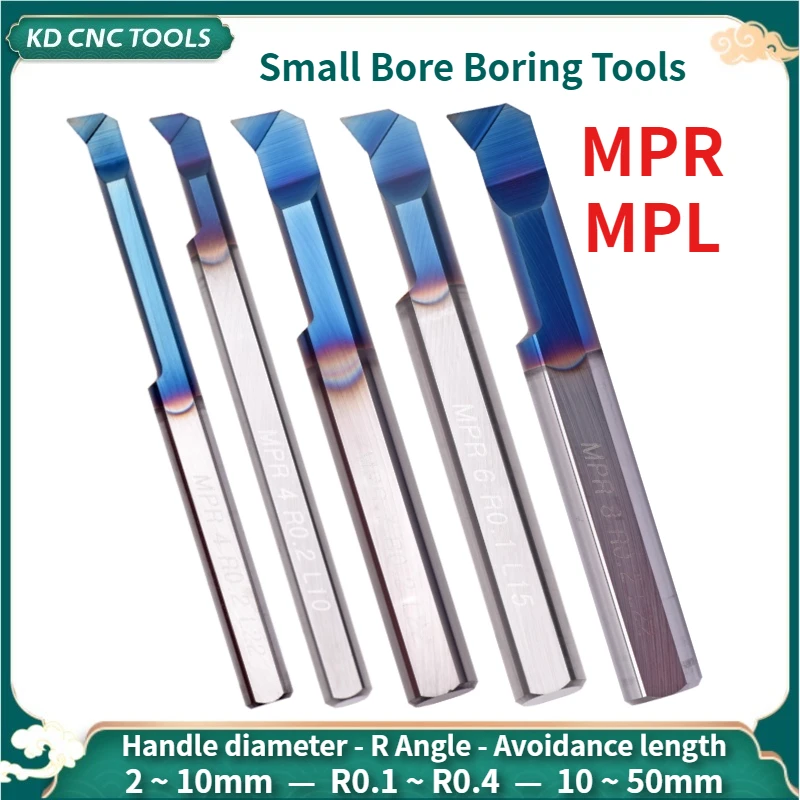 KD CNC MPR Boring Cutter for Boring Blue nano coating Carbide Mini Internal Lathe Turning Tool Small Hole tungsten steel alloy