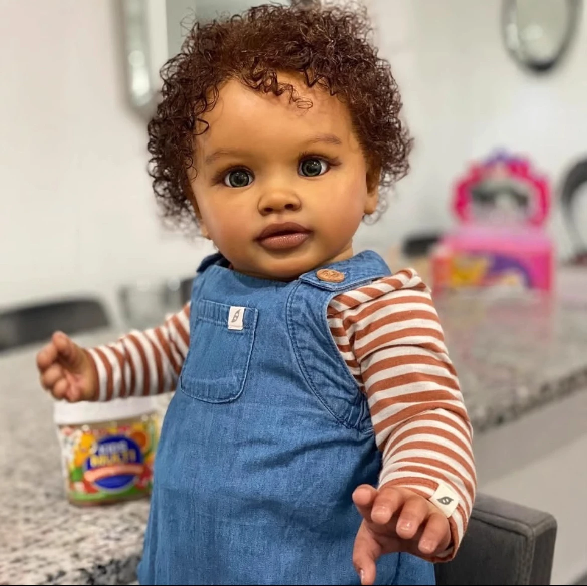 26-calowa realistyczna lalka Reborn - Realistyczna noworodka Pippa z teksturą skóry 3D, wciętymi włosami i widocznymi żyłkami, kolekcjonerski prezent artystyczny