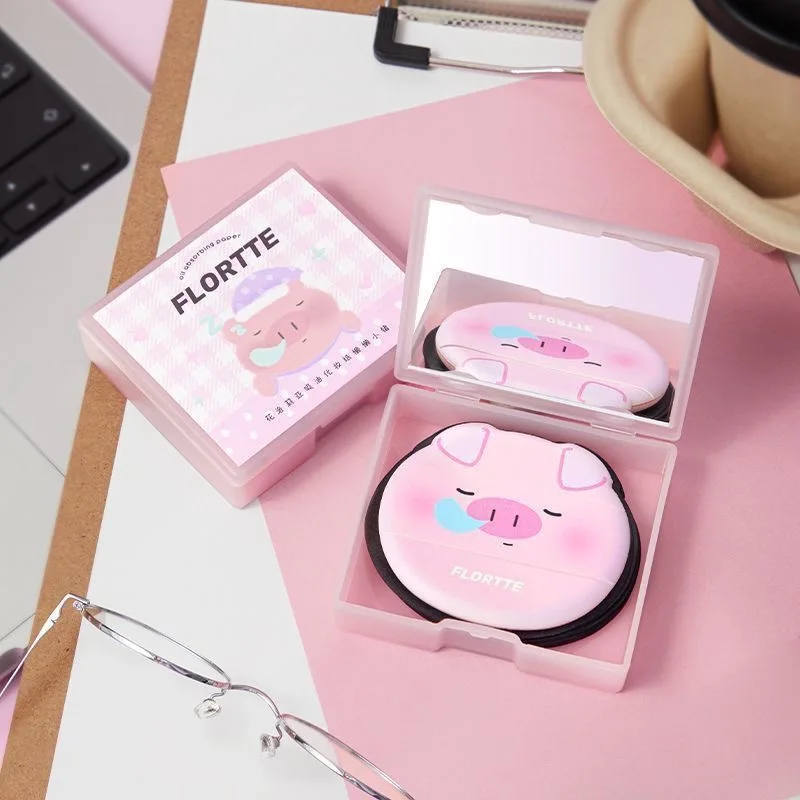 FLORTTE Puff-Style Oil Blotting Sheets Built-in Mirror Portable Face Powder Puffs,Oil-absorbing Paper Travel-Friendly Compact