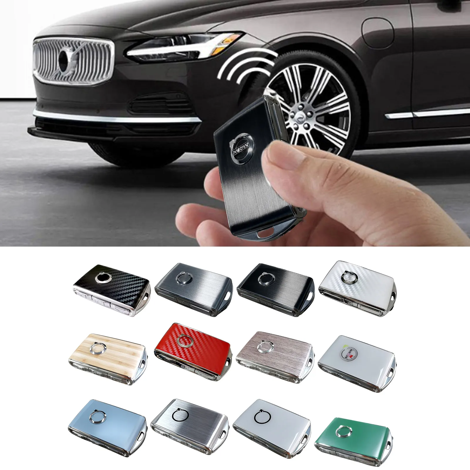 Car Key Fob Shell Zinc Alloy Stylish Key Fob Case For Vol-vo S90 S60 V90 XC60 XC90 Auto Car Key Case Protector Cover