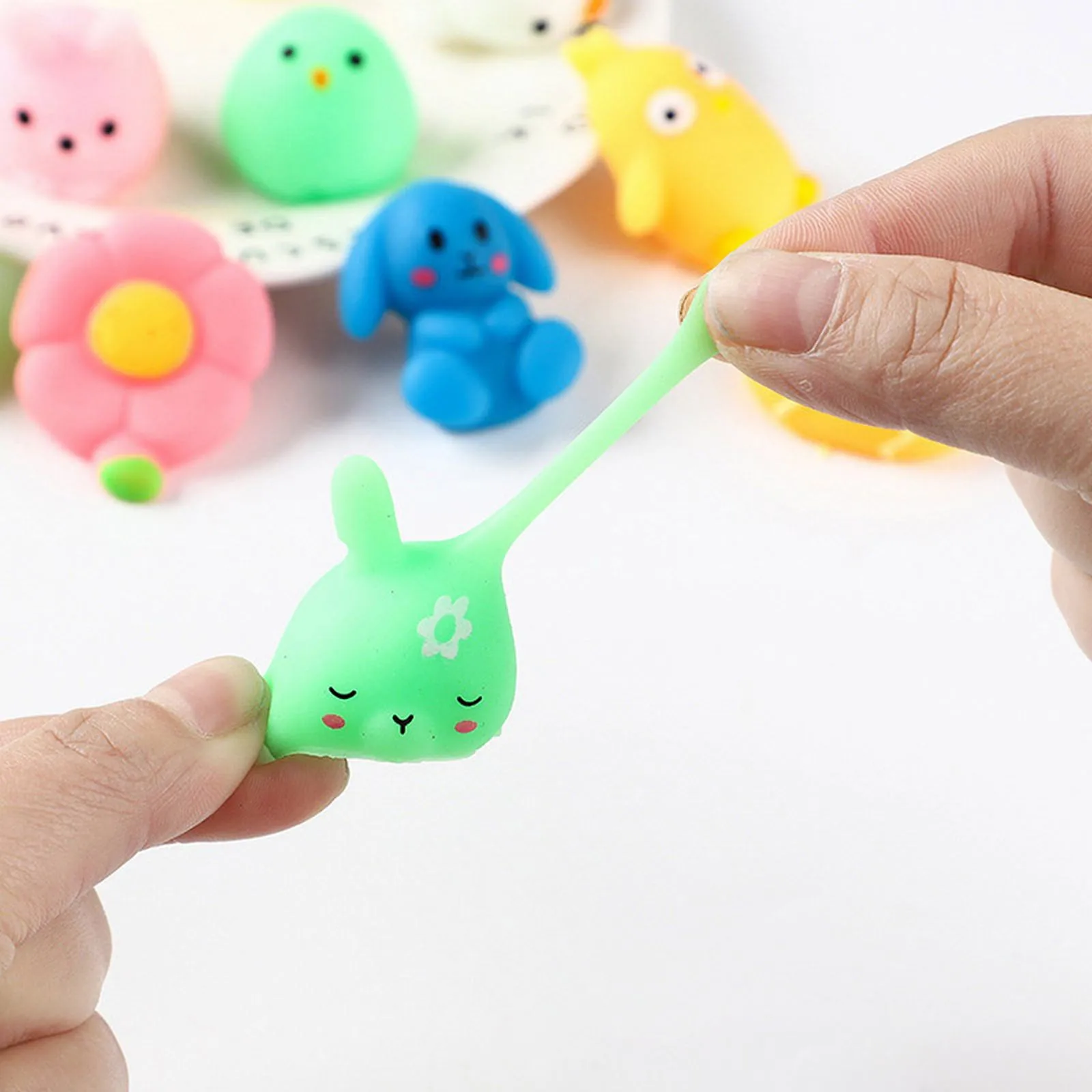 6 pezzi di Pasqua super carini polli uovo di coniglio giocattolo push bubble