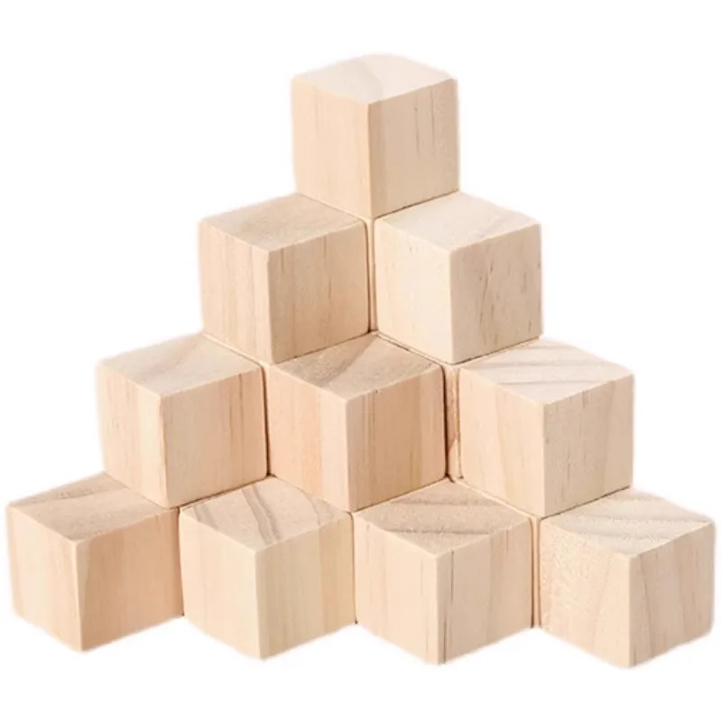 0.8-8cm Wooden Cube Cube Wooden Block Math Teaching Aids Building Model Materials Children's three-dimensional Puzzle Toys