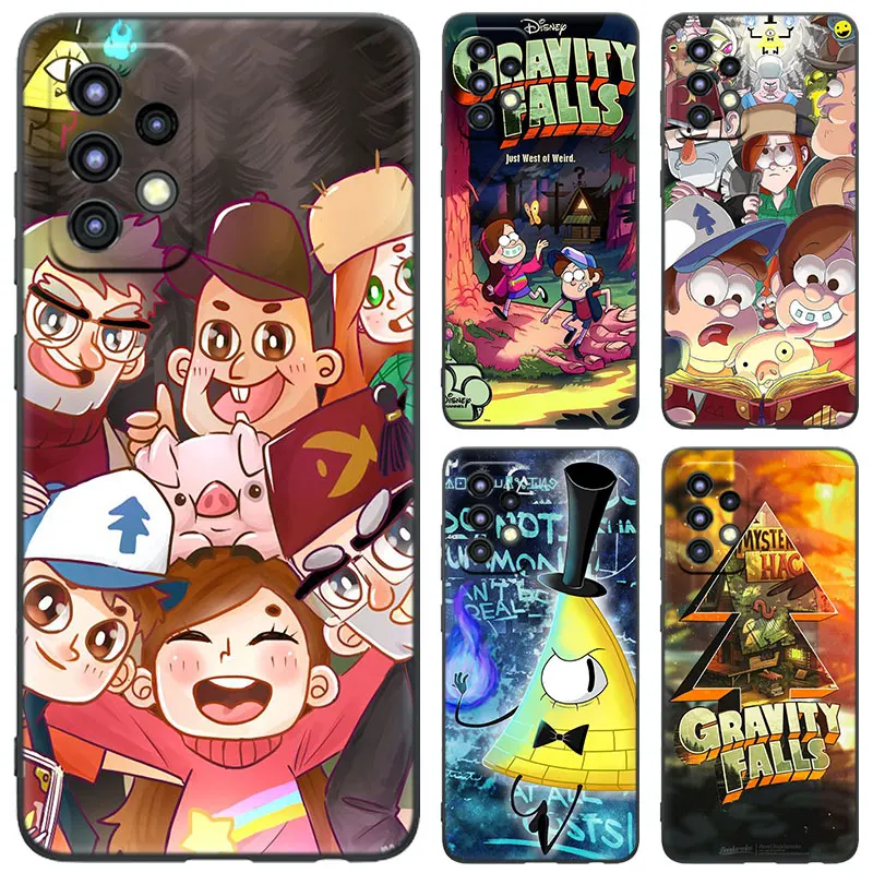 Gravity Falls Black Phone Case For Samsung Galaxy A04S A12 A22 A32 A50 A51 A70 A71 A73 5G A03 Core A20E A21S A31 A41 Cover