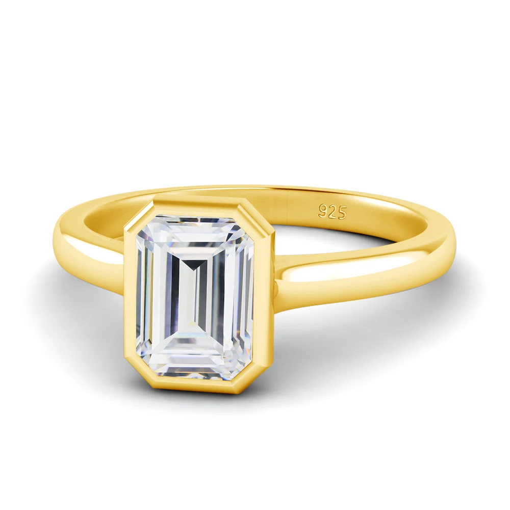 5*7mm 1ct Moissanit-Ring im Smaragdschliff mit Zertifikat, 100% reines Silber 925, Hochzeitsschmuck, Trend-Luxus-Geschenk für die Ehefrau – Detail 2