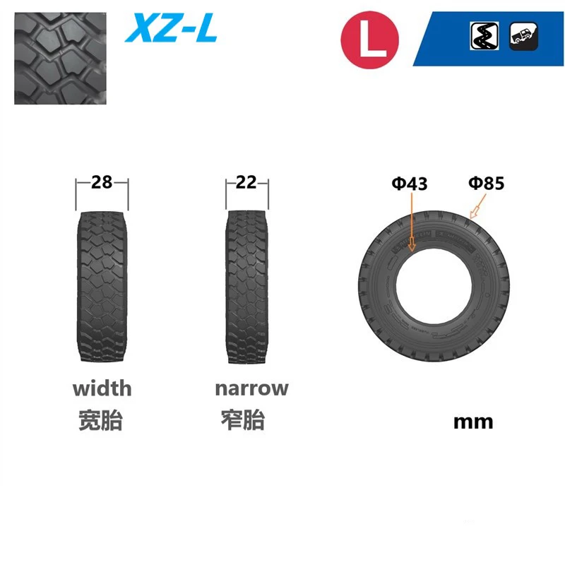 Rubber Tire for 1/14 Tamiya RC Truck Car Scania 770S BENZ 3363 VOLVO FH16 MAN Diy Parts Toys