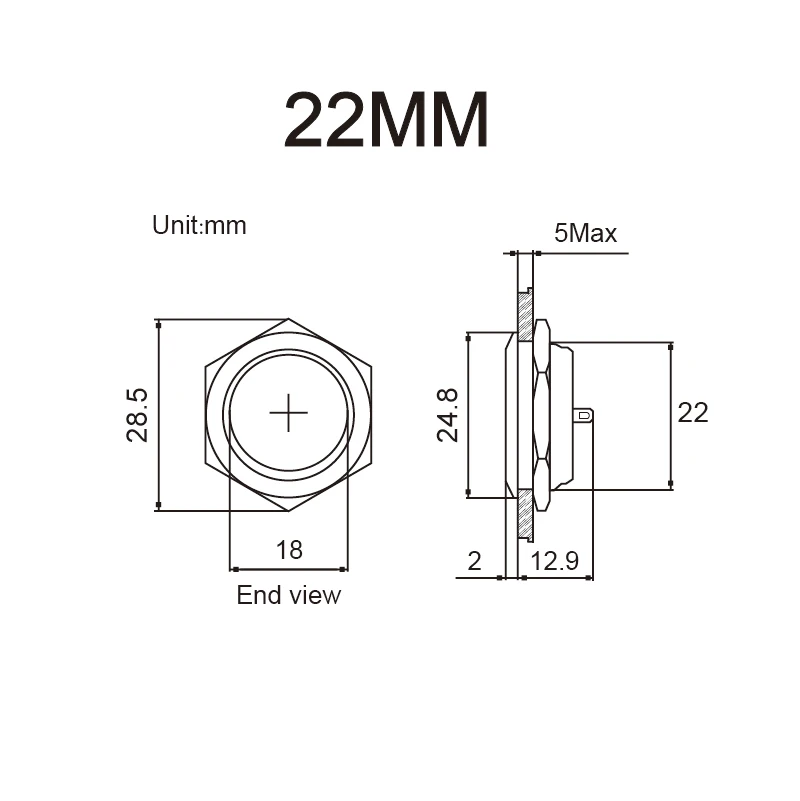 Mini interruptor de botón eléctrico a prueba de agua, luz Led, momentáneo, corto, 12/16/19/22mm, interruptores de presión, 220V, 24V, 3-6V