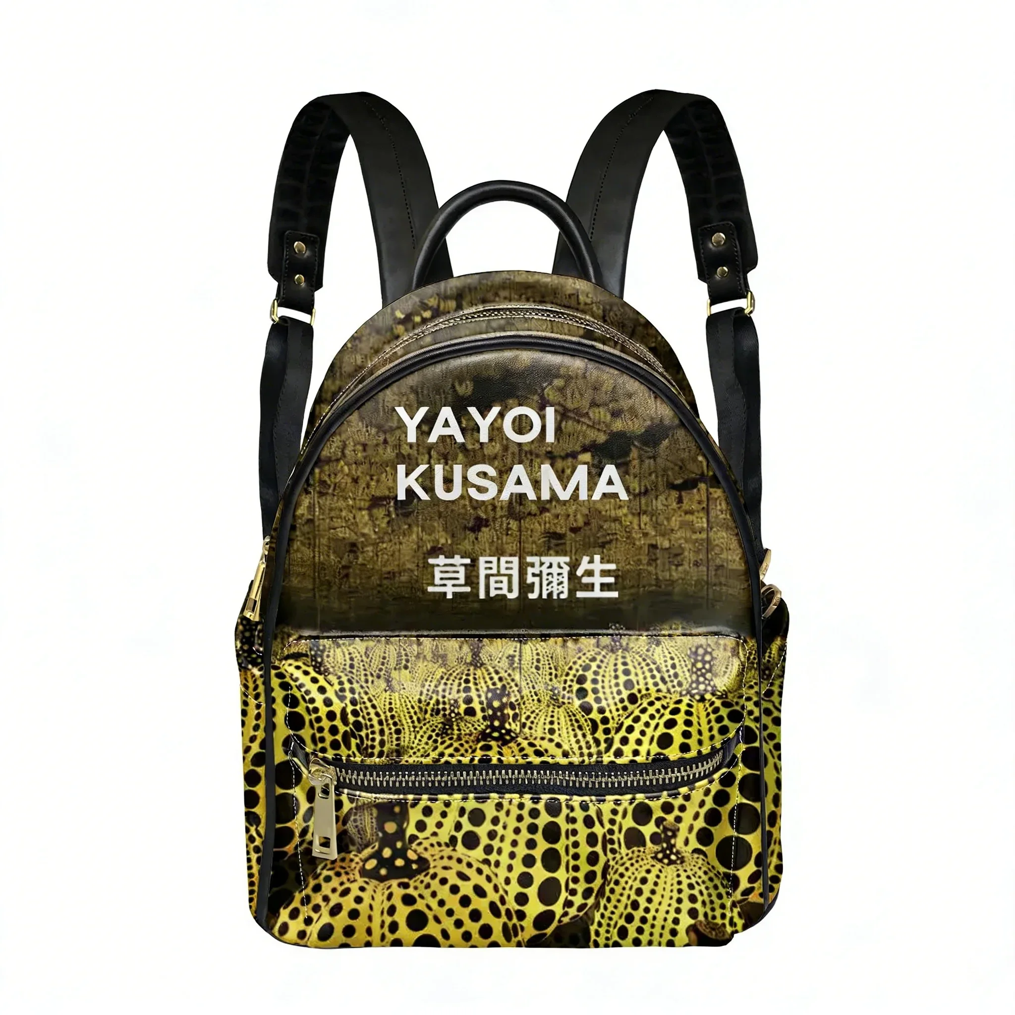 Funny Yayoi Kusama Pumkin Backpack Womens Men Personalized Double Shoulder Bag Business Travel Bookbag Rucksack Gift Daypack