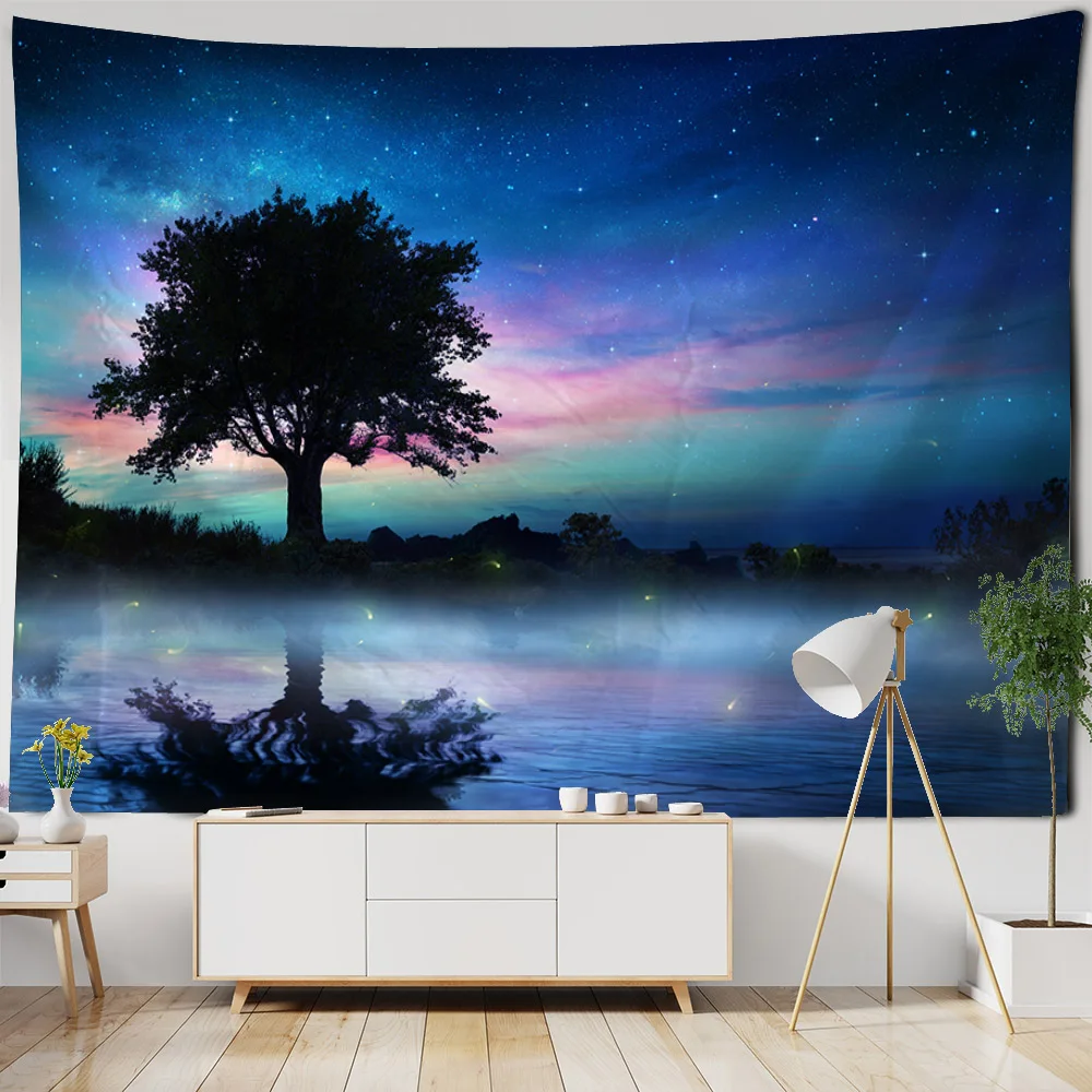 Home tapestries, wall decorations, sunny forest, living room, background posters, bed sheets, beach mats, picnic blankets