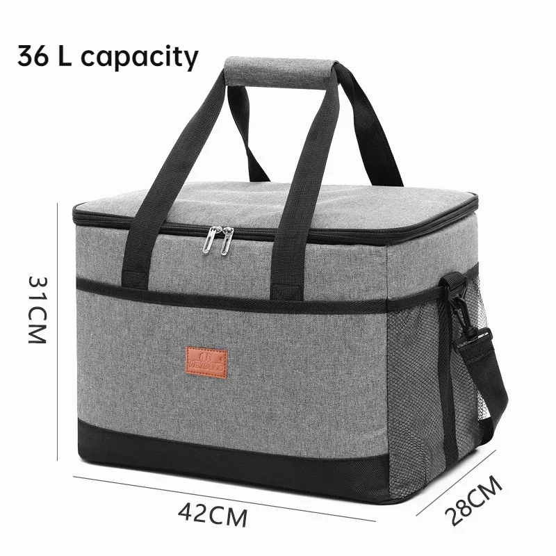 Grand sac isotherme étanche pour pique-nique, boîte de refroidissement pour aliments, pique-nique, camping, barbecue, activités de plein air familiales, 36L