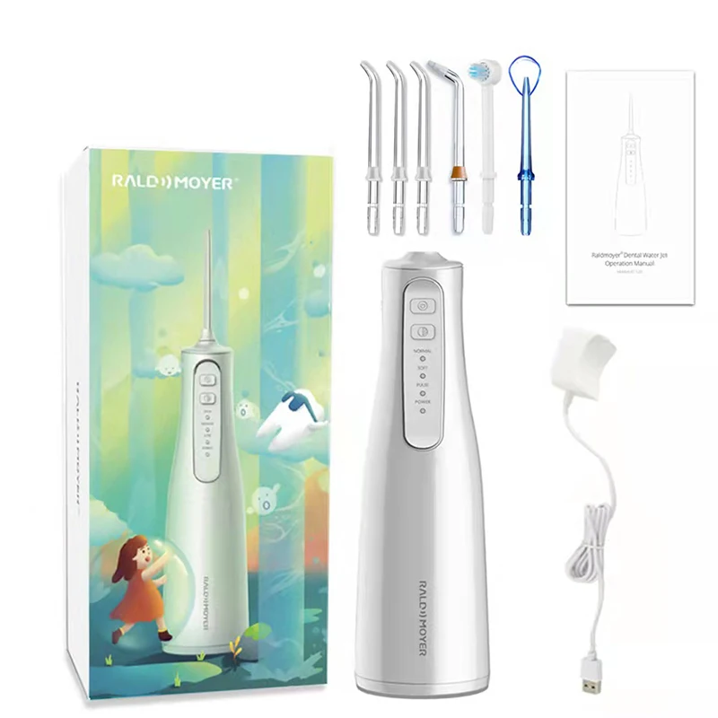 6 Nozzles Cordless Water Flosser 6 Modes Professional Dental Portable Oral Irrigator for Adult and Kid