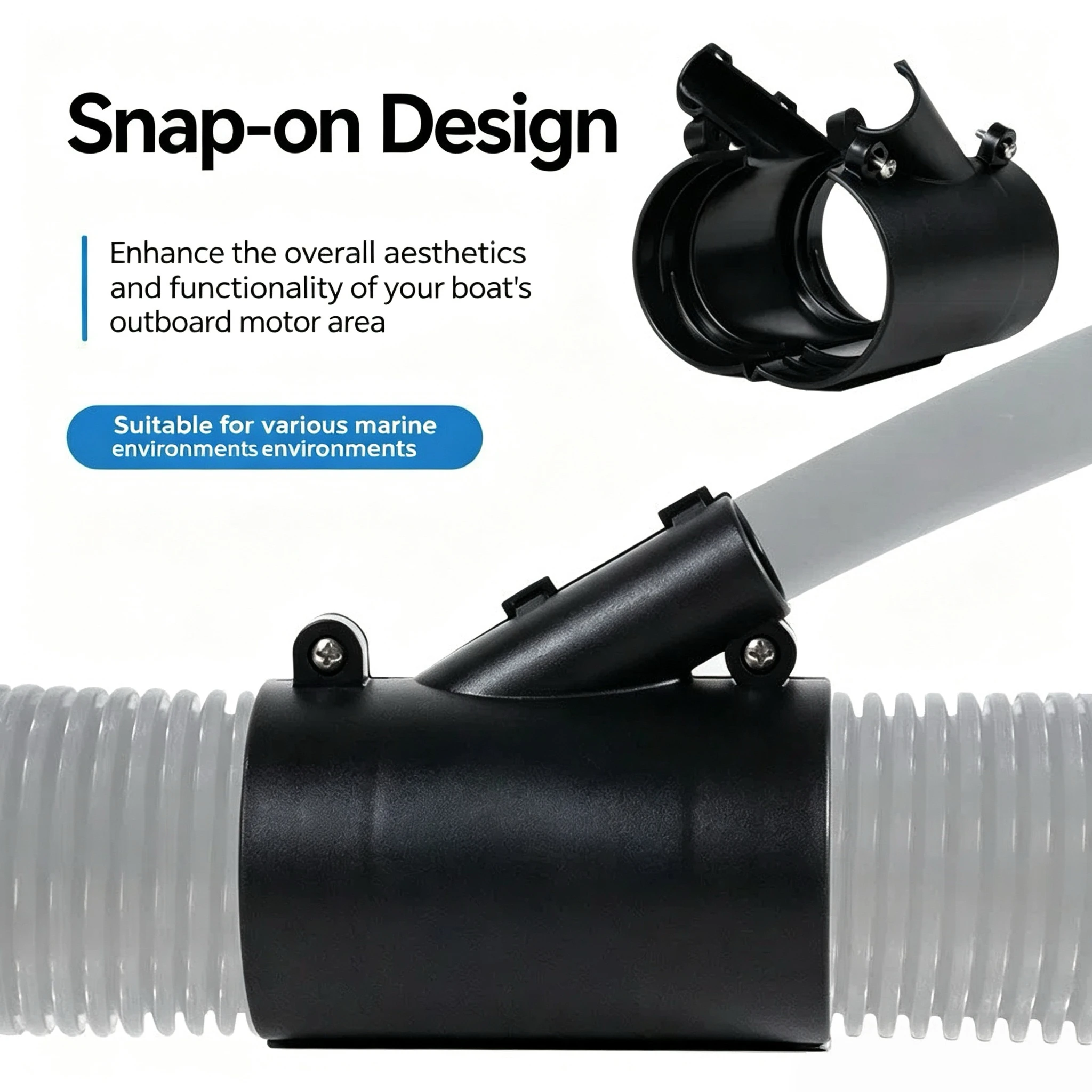 ABS Plastic Cable Gland, Marine Flange Wire Pass Hole, Corrosion Resistant Cable Organizer Anti-Tangle for Yacht