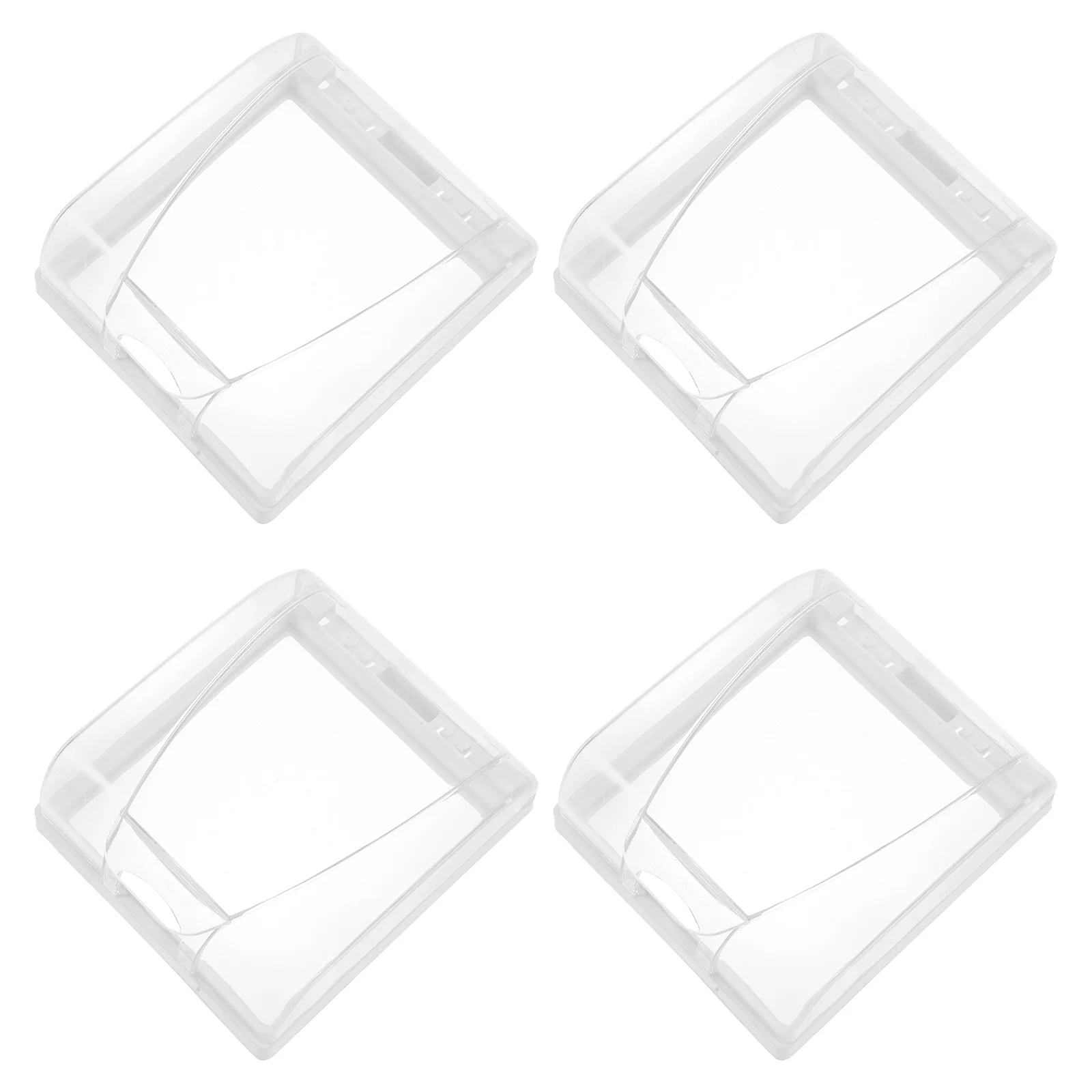 

4pcs Waterproof Socket Protective Cover Adhesive Bathroom Outlet Protector 86 Type Switch Guard Transparent Knob Electrical