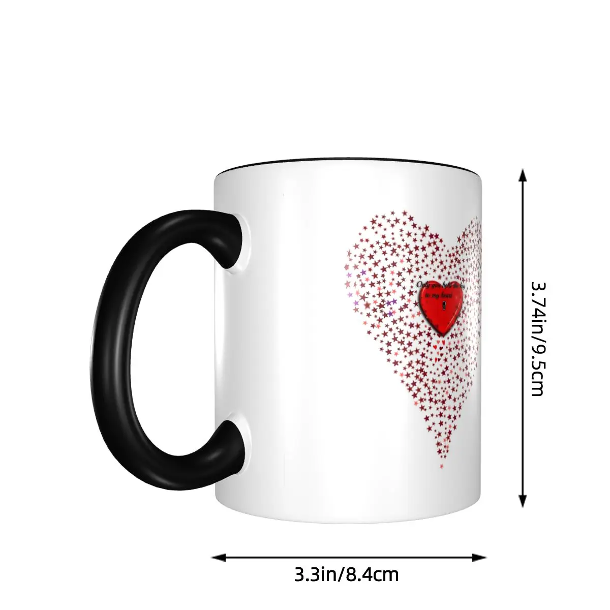 I Love Heart Valentines Love Heart And Stars Mug Funny Ceramic Coffee Cups Tea Mugs Milk Cup Drinkware Gifts for Woman Man