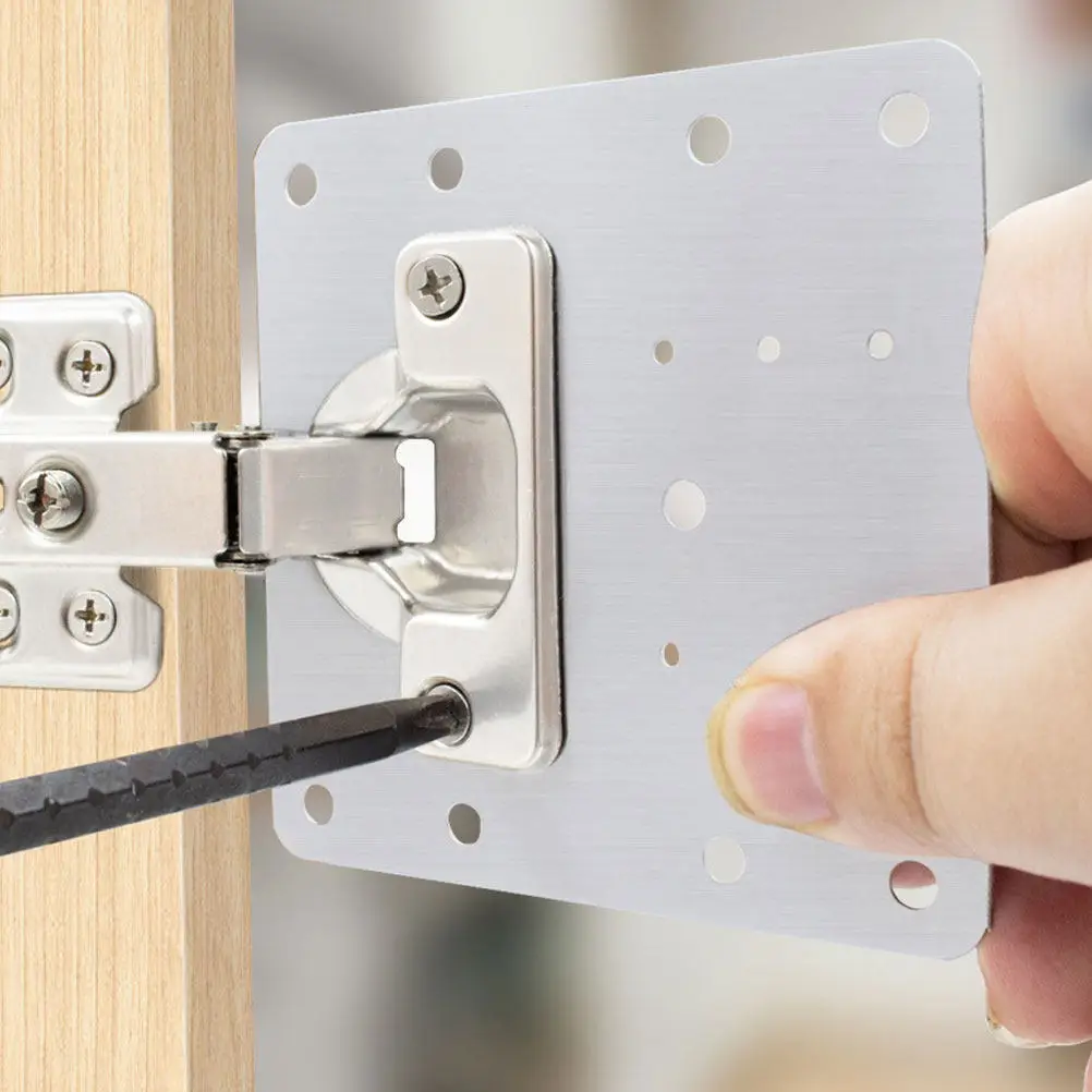 6 Pcs Fixing Plate for Cabinet Door Repair Cupboard Hinge Kitchen Hinges Cabinets