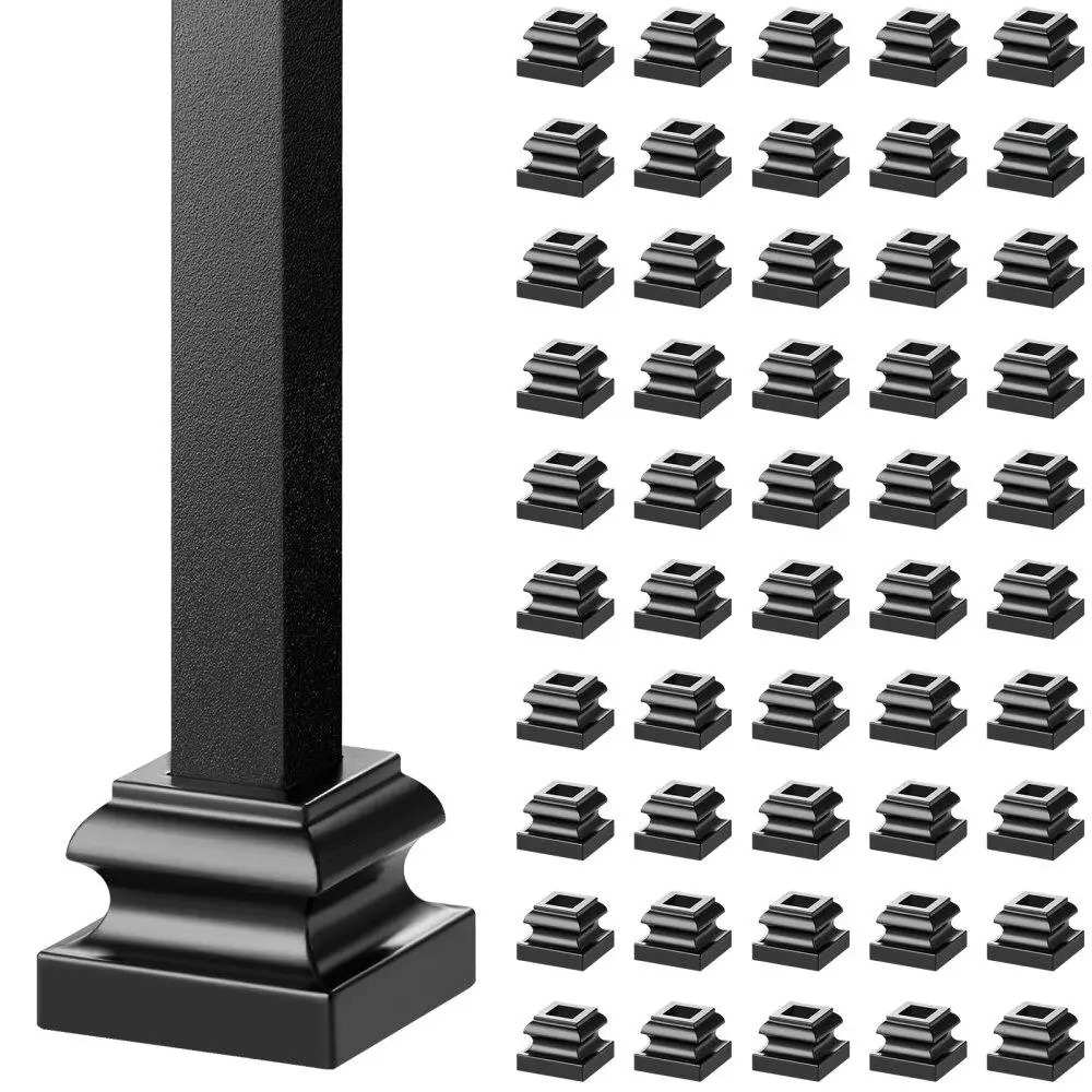 

Aluminum Alloy Baluster Shoes Stair Flat Shoe with Screw Holes for 1 /2 Inch Scroll Basket Knuckle Staircase