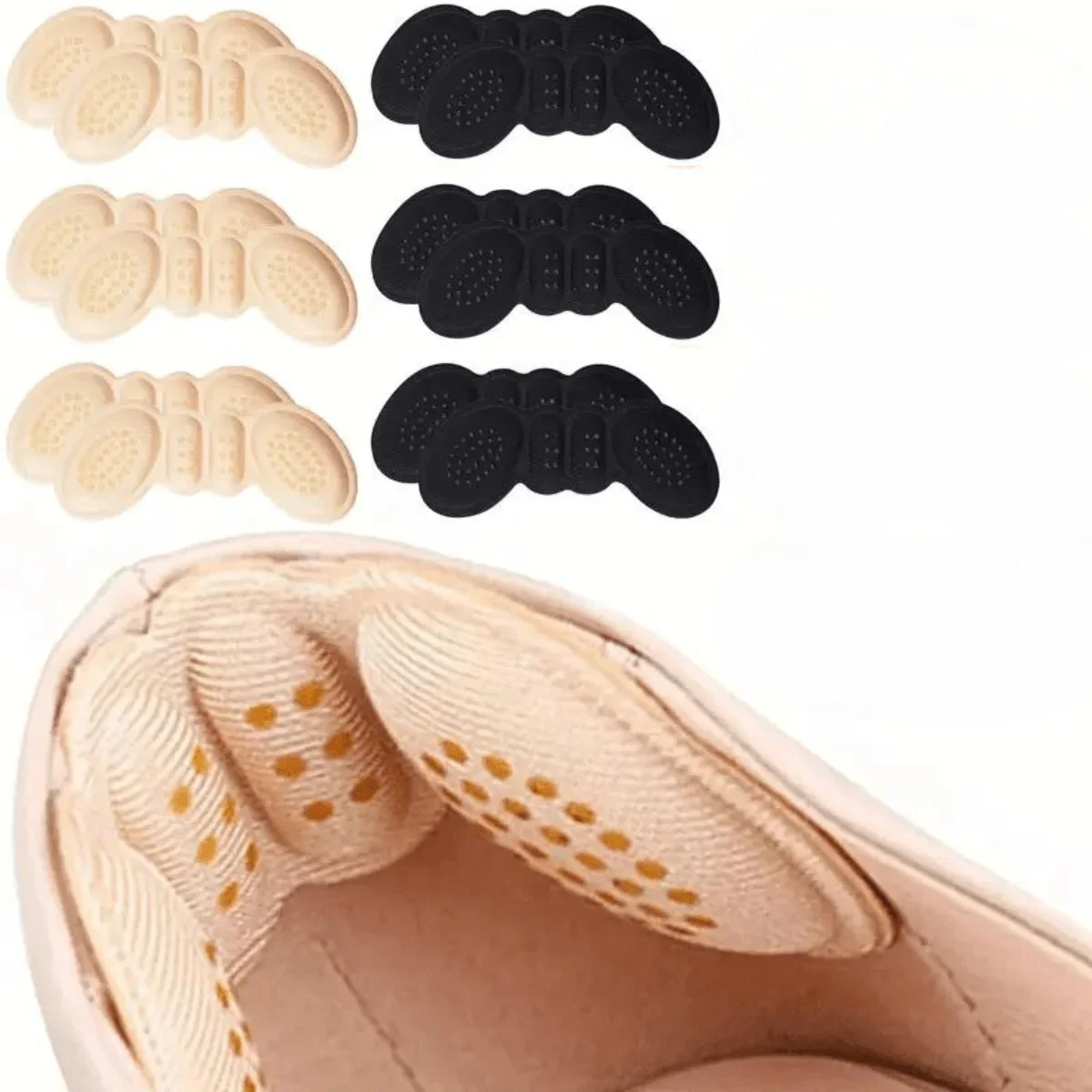 

6 pcs Heel Grips Liner Cushions For Loose Shoes - Memory Foam Heel Pads For Comfort And Fit - Prevent Heel Slipping
