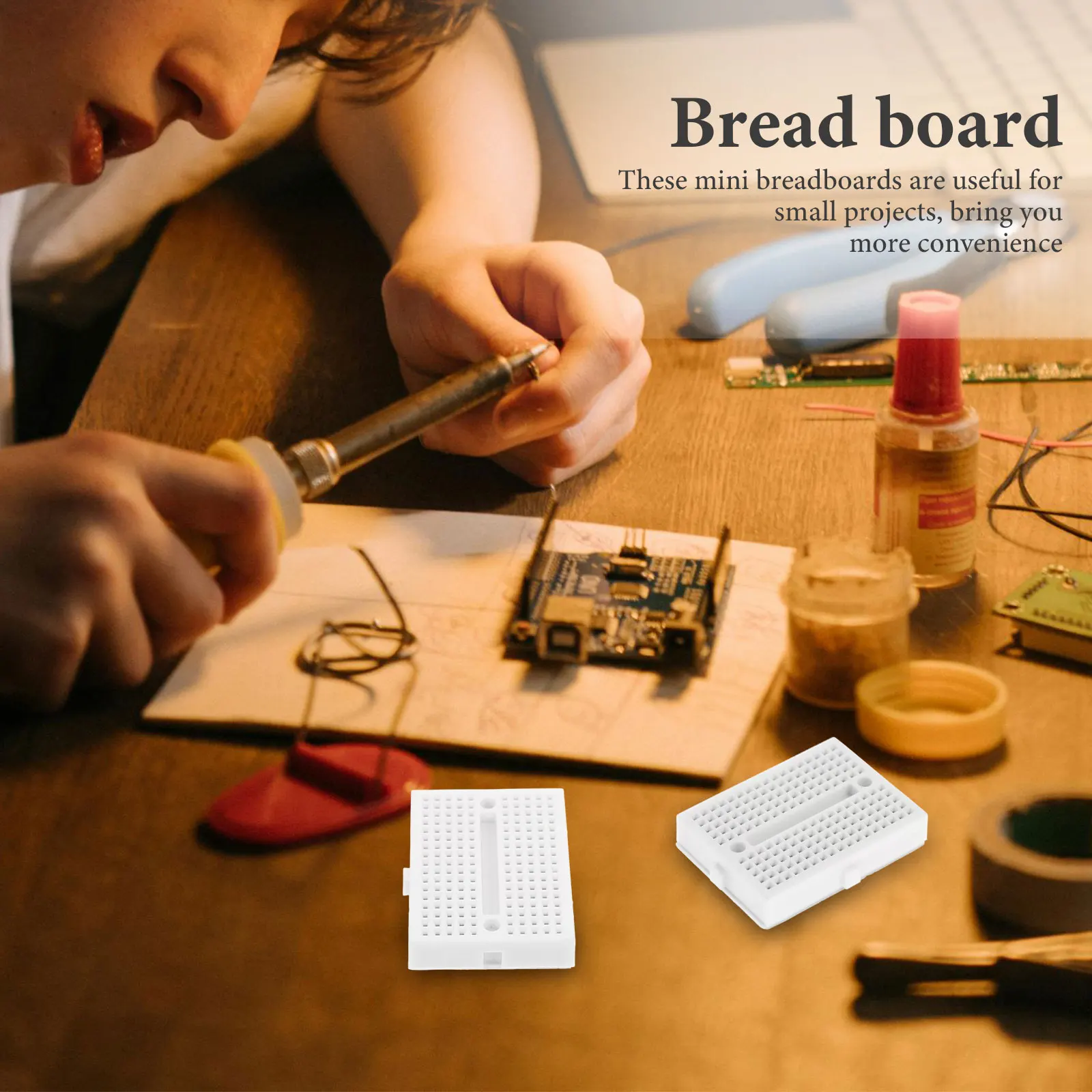 

6Pcs Experiment Breadboard Solderless Mini Board for DIY Electronics Sturdy ABS Material No Soldering Needed Circuit Building