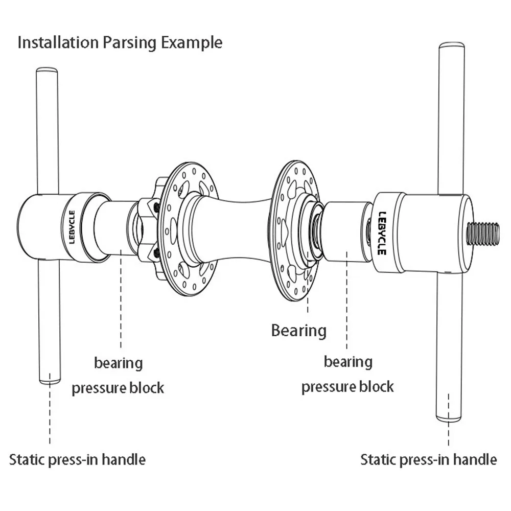 LEBYCLE Bicycle Hub Bearing Press Tool Tool For Installing The Main Shaft Bearing Tower Base Suitable For 99% of Bicycle Hubs