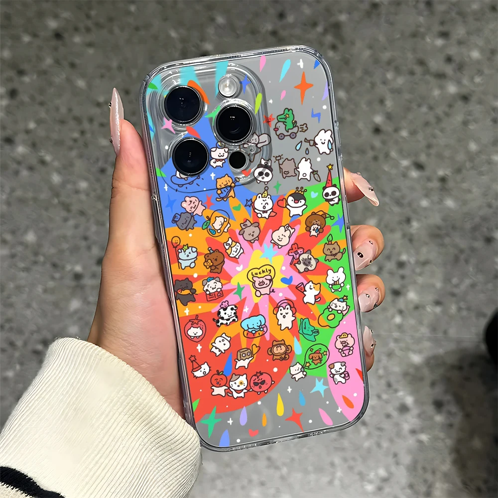 Colorful Cute Pet Print Silicone Phone Case for IPhone 17 16 15 14 13 12 11 Pro Xs Max Air Mini 7 8 6 6s Plus SE 2020 2022 Cover
