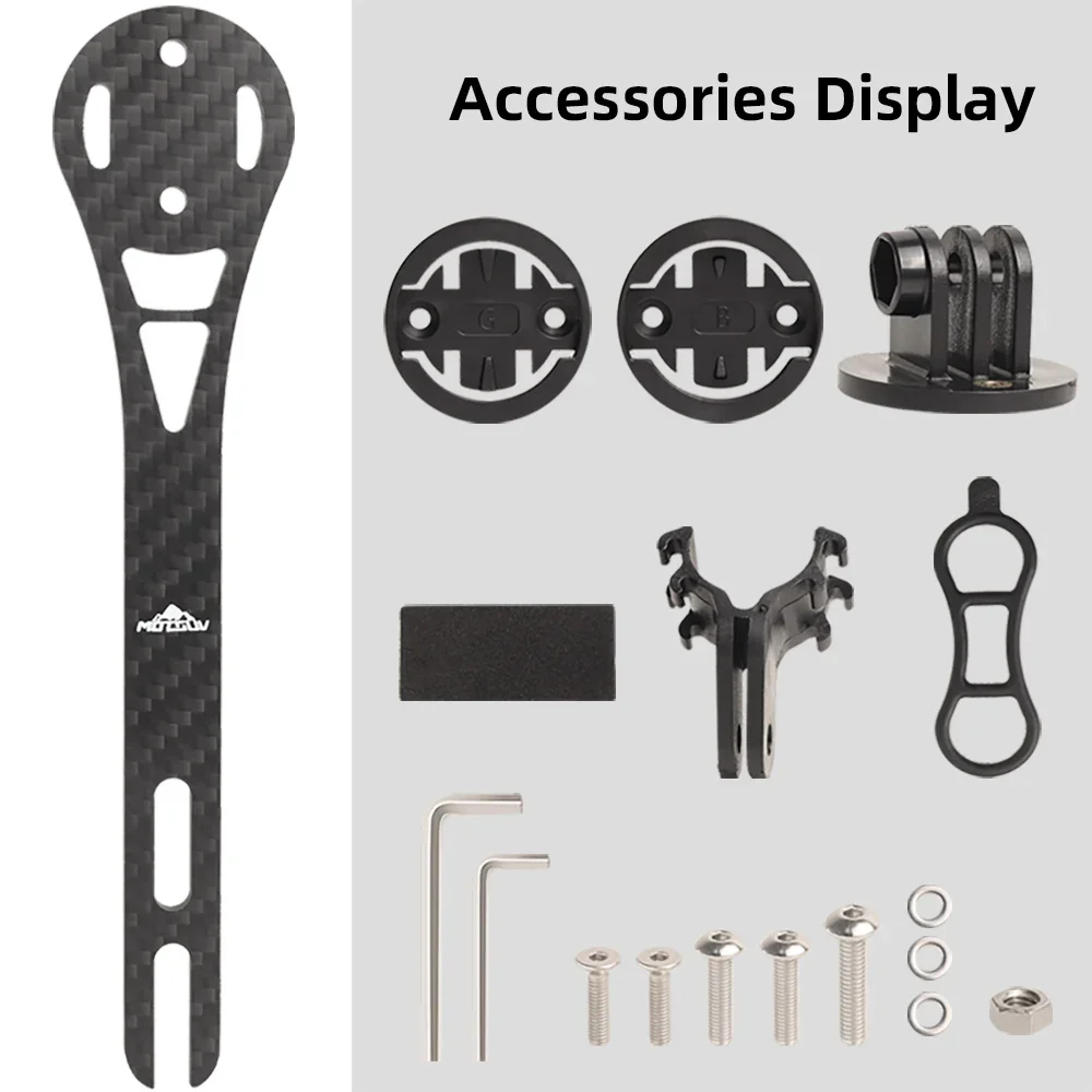 MOTSUV-soporte para cronómetro de bicicleta, fibra de carbono, GPS, soporte para ordenador, cronómetro de ciclismo para Garmin Bryton, pieza de 130/143/165mm