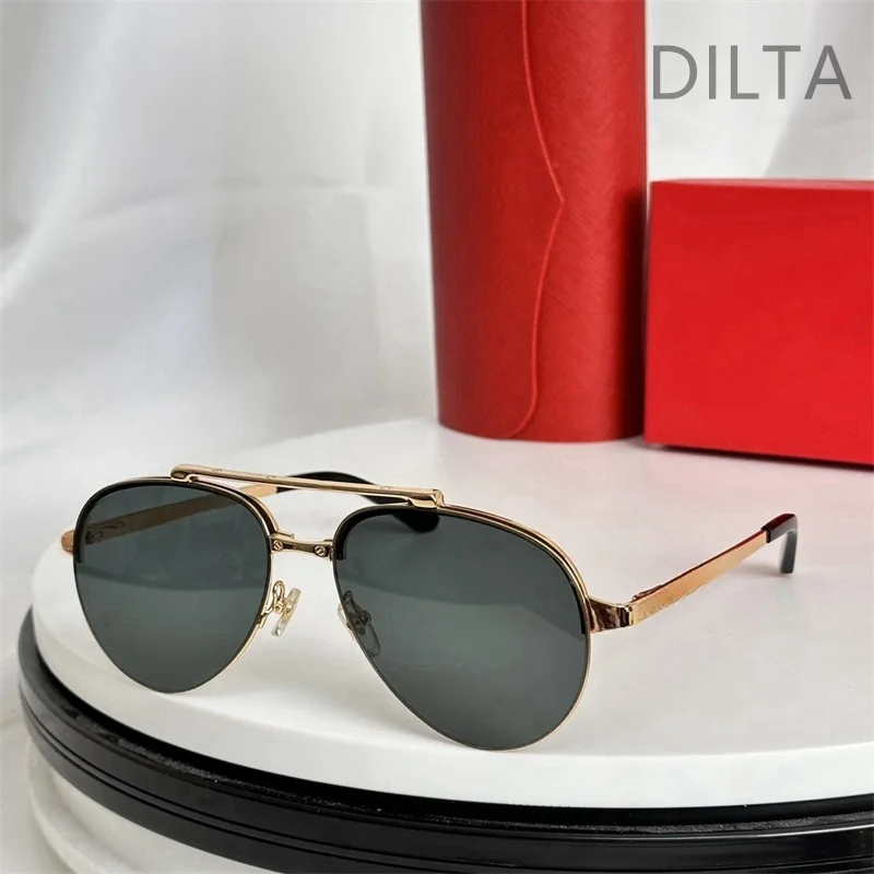 CT0354S Sun Glasses Woman Luxury Brands Pilot Oval UV400 Metal Alloy Outdoor Luxury Design Trendy Fashion Eyewear For Sun Shades