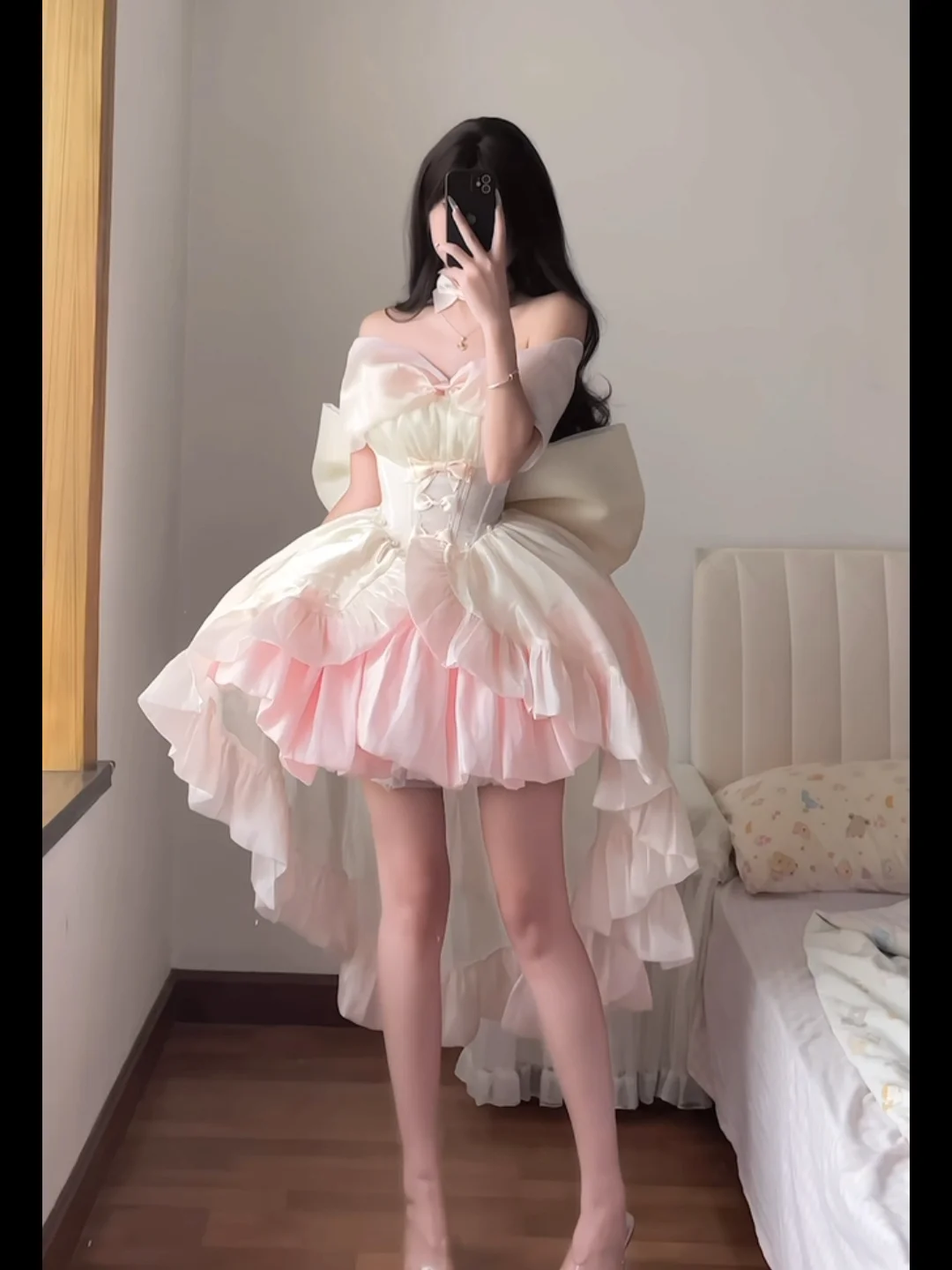 Zoete Verjaardagsfeestje Roze Jurk 2025, Nieuwe Meisje Vrouwen Slim Fit Grote Boog Staart Baljurk Jurk Dames Y2K Prinses Jurk Zomer