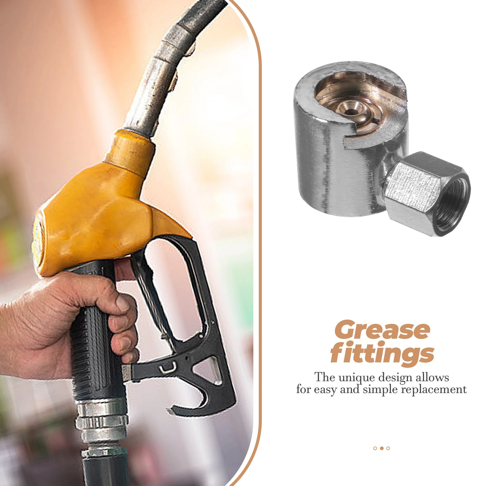 

Grease Fittings Button Head Coupler Iron Zinc Alloy Replacement Fitting Metal Adapter Durable Design Easy Operation Secure