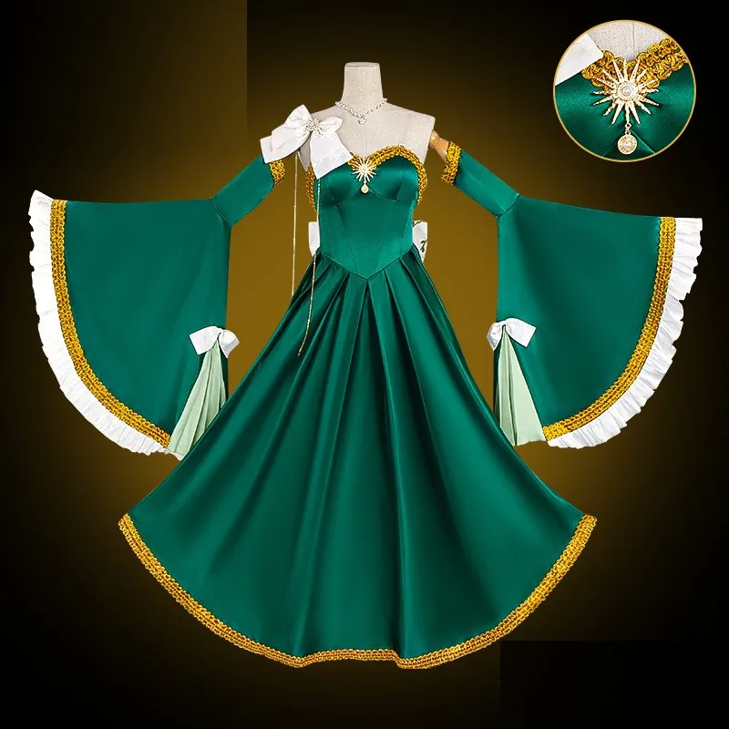 Anime CODE GEASS Lelouch of The Rebellion C.C. Cosplay Costume Halloween Deep Blue Women party full dress Floor length Skirt Wig