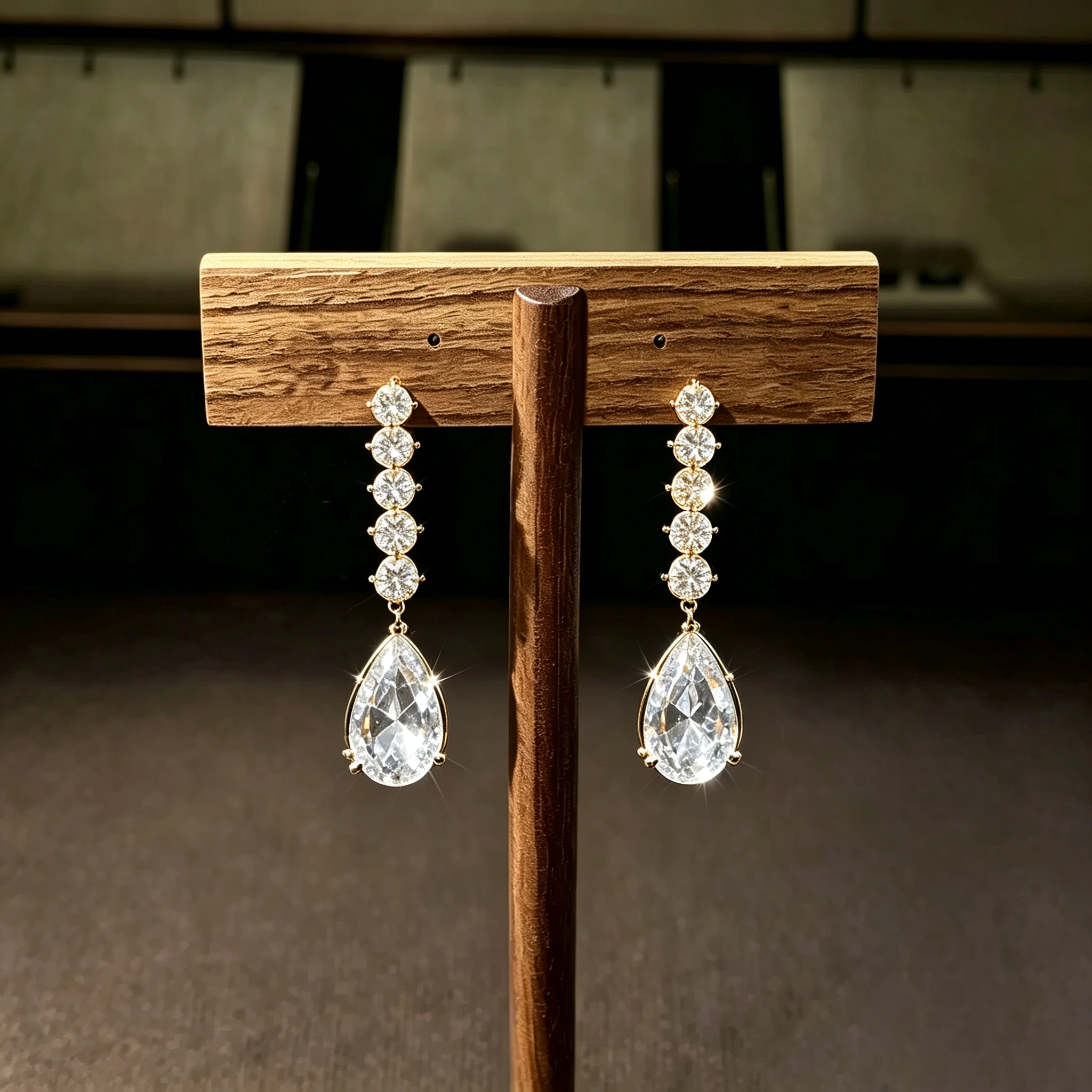 HIBRIDE Elegant Exquisite White Droplet Shape Earrings for Women's Wedding Bridal Ball Exquisite Jewelry Accessories Gift E419