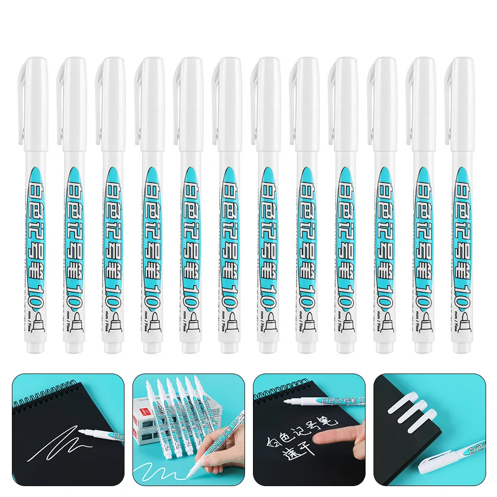 

12 Pcs White Marker Pen Painting Pens for Office Multipurpose Plastic High Capacity Quick Drying Waterproof