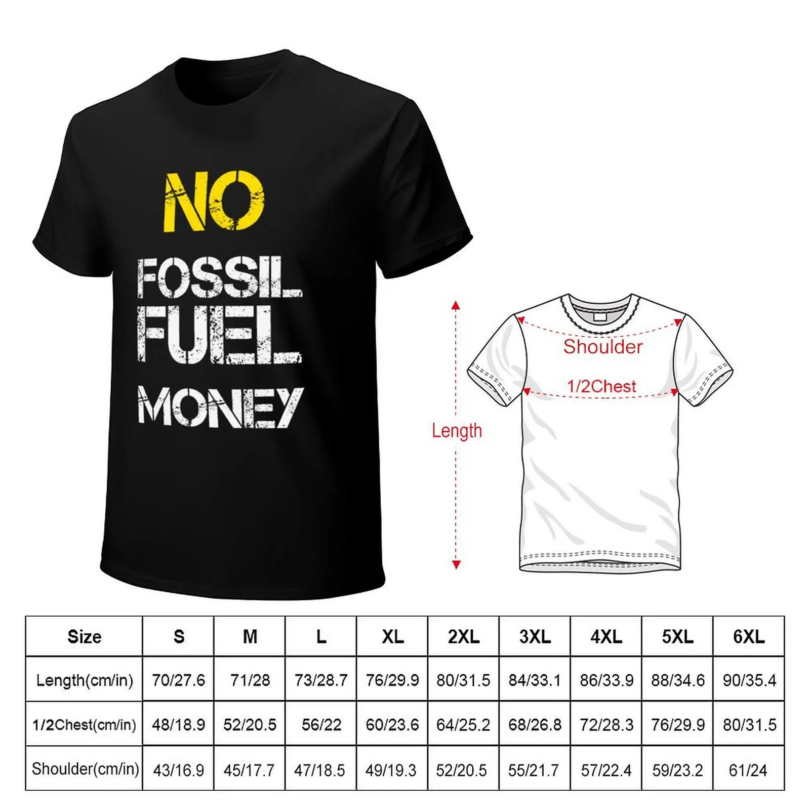 No Fossil Fuel Money Pledge Movement T-Shirt Work Wear Breathable Tee