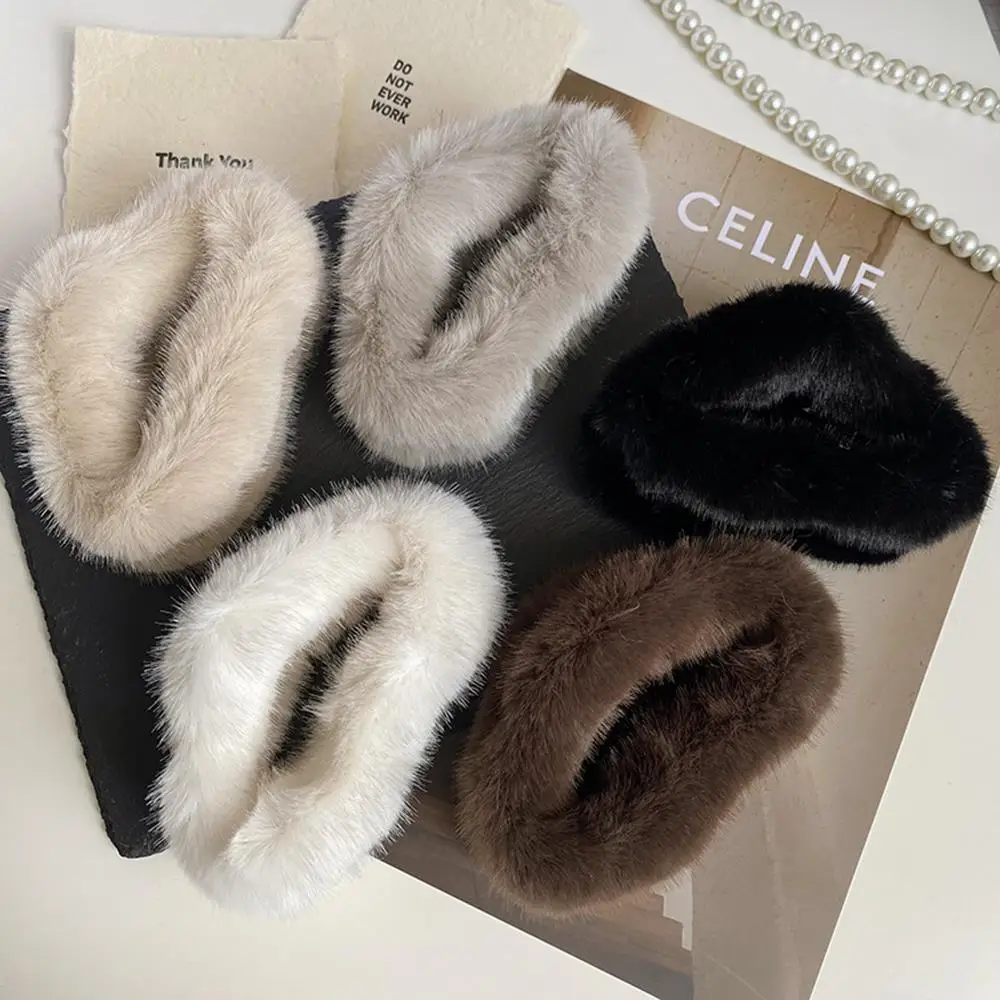 100% Natural de piel de conejo Rex, pinza para el pelo de cangrejo, Otoño Invierno, piel esponjosa, pinzas en forma de garra para el pelo de gran tamaño, Clip de tiburón de felpa de nube para mujer