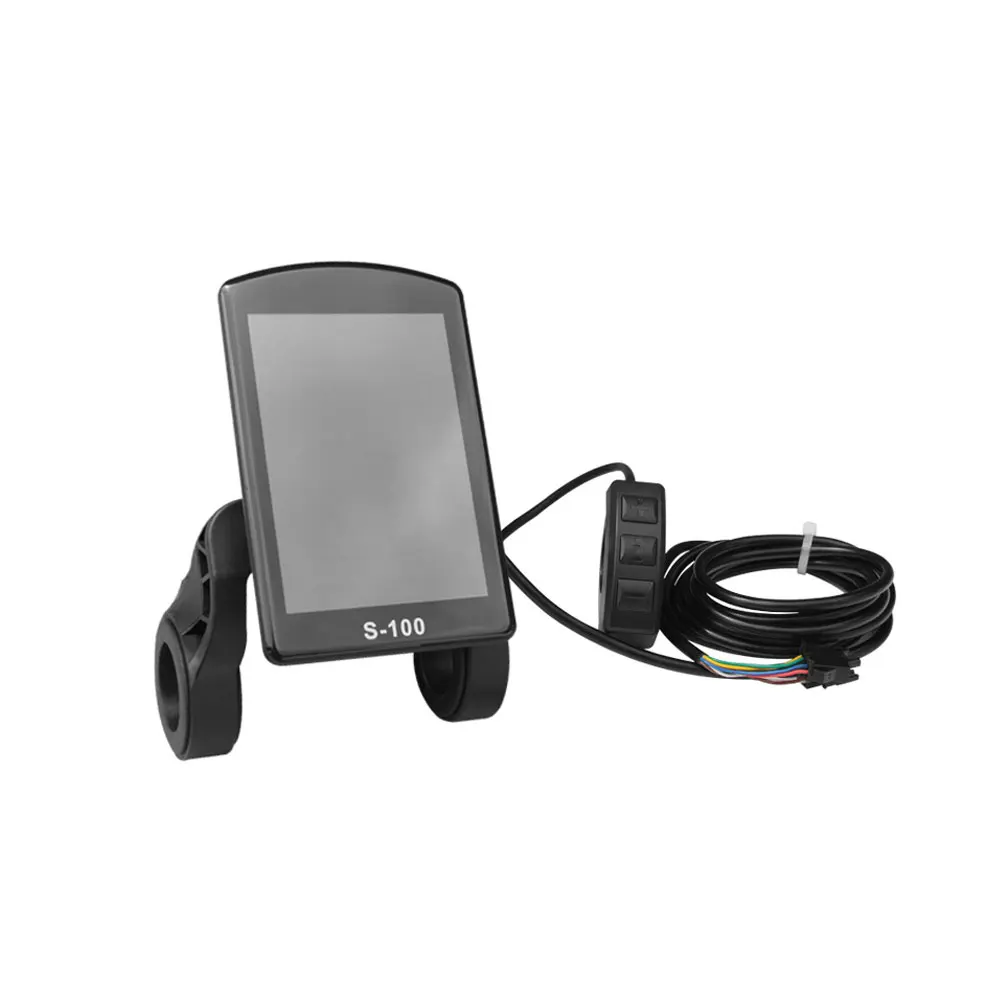 Electric bicycle LCD display panel for S100 with SM connector and protocol 2 displaying speed battery mileage and fault codes