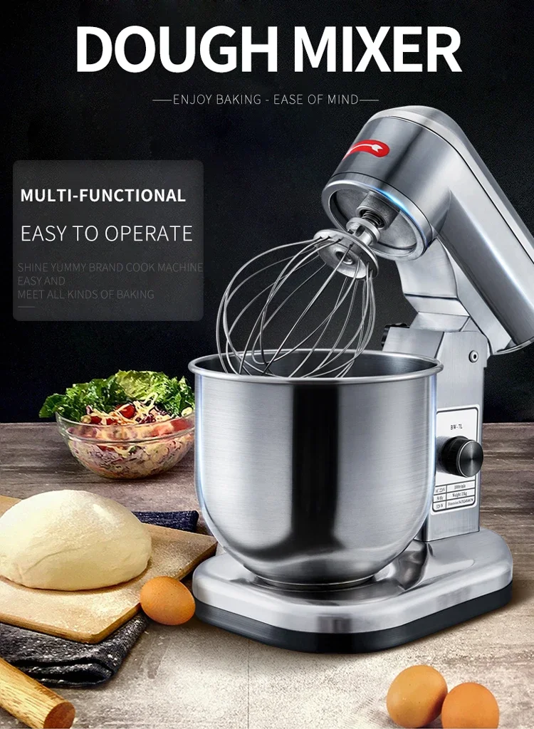 Stainless Steel 7L Bakery Equipment Egg Cream Blender Commercial Cake Mixer