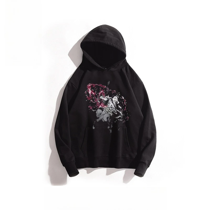 

Мужские и женские осенние и зимние толстовки с принтом Ghost Destroyer Blade Tanujiro, свободный теплый универсальный топ большого размера