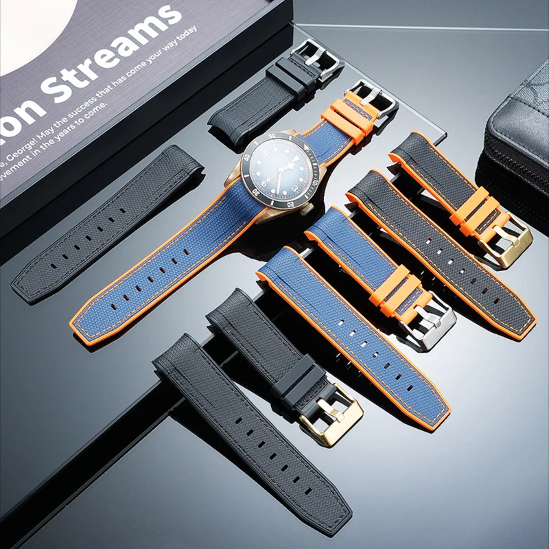 

Ремешок для часов TUDOR Blue Bay Bronze M79250, 23 мм, силиконовый, с медным цветочным узором, для часов TUDOR с циферблатом 43 мм