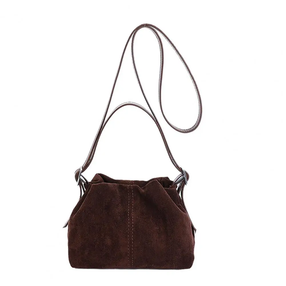 Soft Suede Crossbody Bag Vintage Suede Handbag Crossbody Purse with Adjustable Strap Shoulder Bag Phone Pouch Women’s Tote