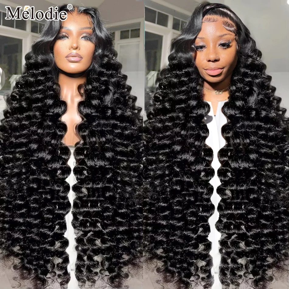 Melodie 40 Inch Loose Wave 13x6 HD Lace Frontal Wig 100% Raw Hair Brazilian Deep Wave Curly Wigs Human Hair Preplucked For Women