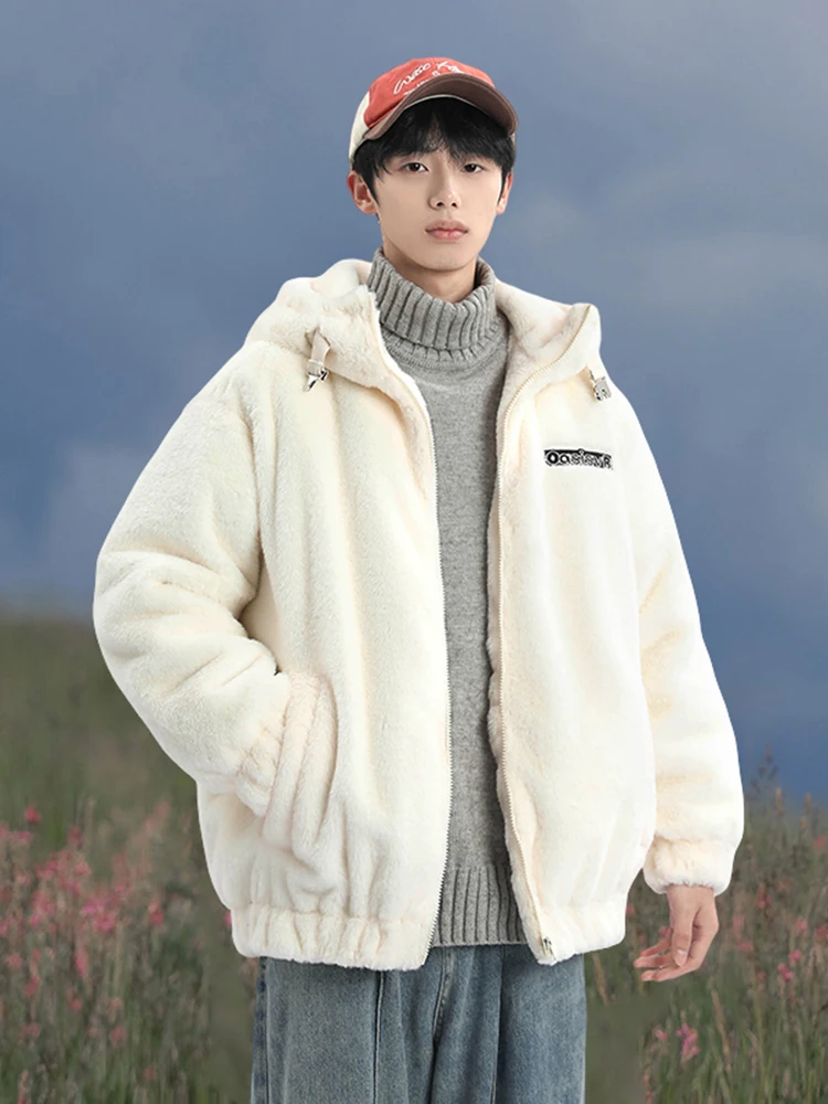 

Thiened Lamb бархатное джемтовое хлопковое пальто с капюшоном для мужчин и женщин осень-зима теплая верхняя одежда из кроличьего меха с вышивкой