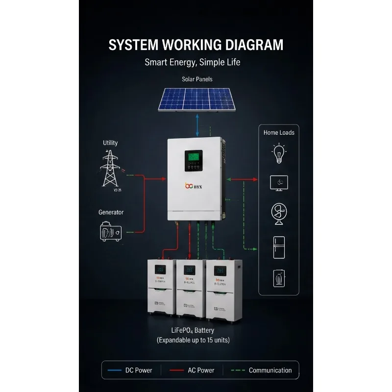 3KW-14KW 48V MPPT Hybrid Solar Inverter High Adaptation Solar Power Equipment For Africa Nigeria Kenya PV System