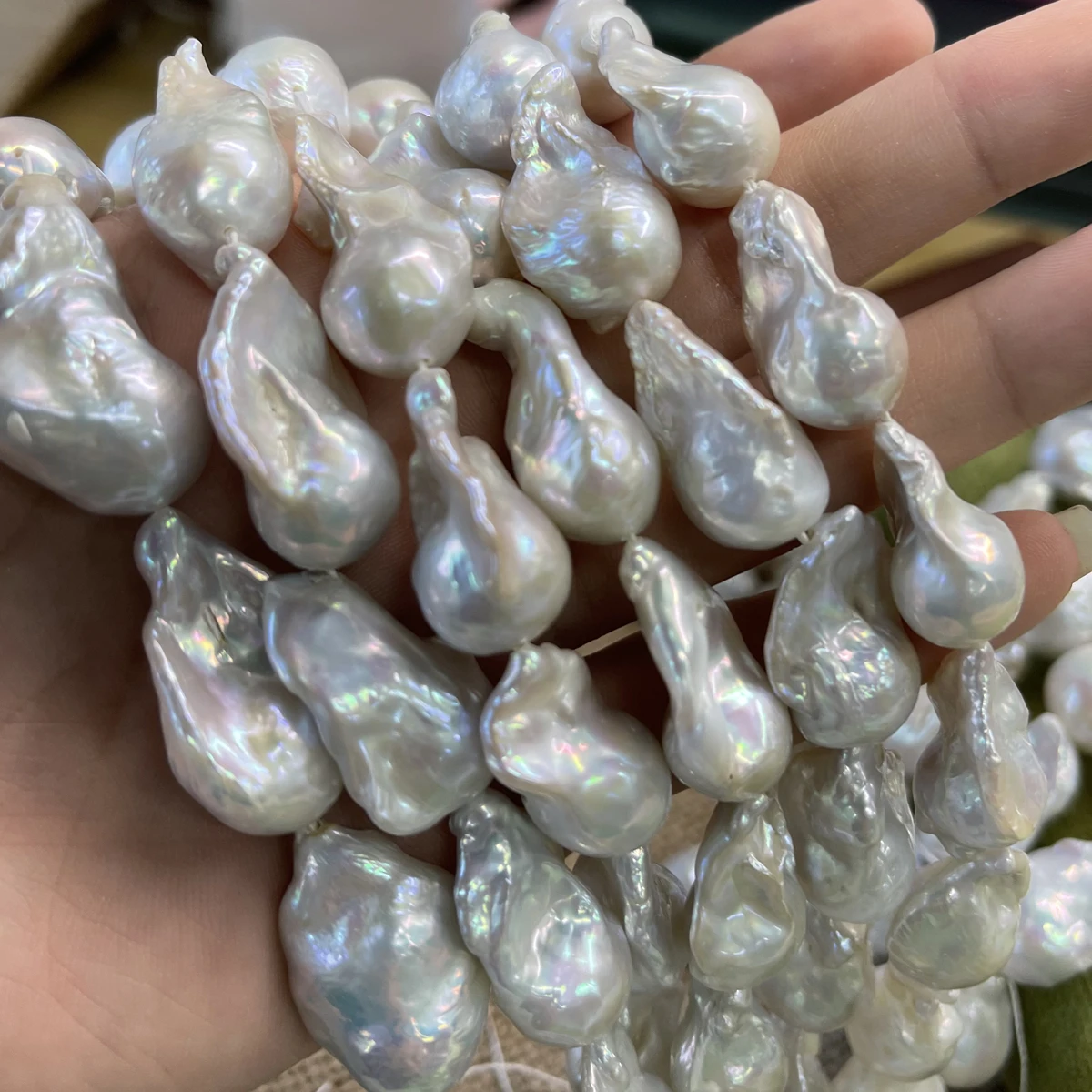Baroque Natural Freshwater Pearl Fish Tailed Beads Charms for DIY Women Men Necklace Bracelets Jewelry Making Accessories