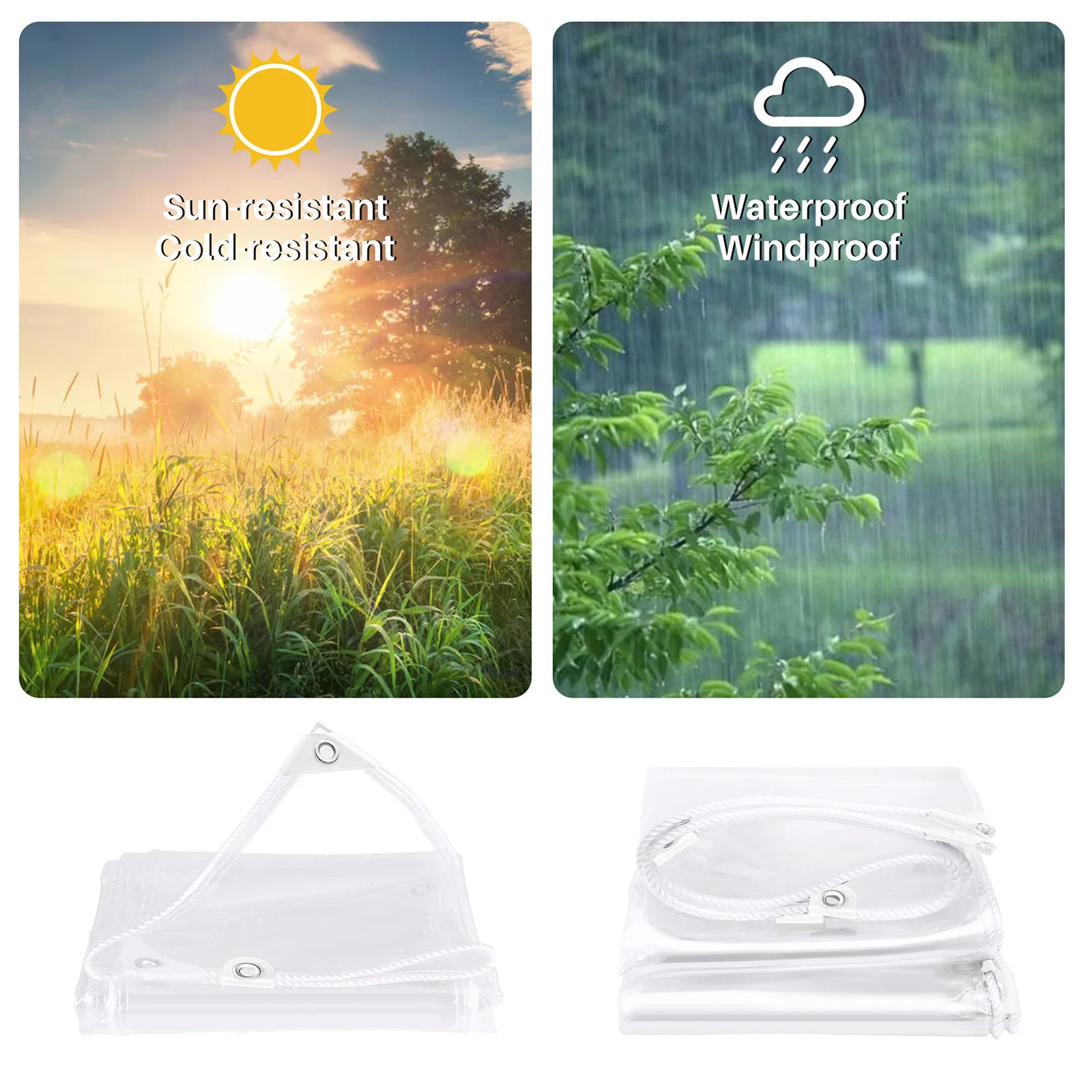 Wasserdichte Hochleistungsplane, Verbesserte Widerstandsfähigkeit PVC Transparente Plane Dicke 420 g/m², Winddichte Plane, Frostbeständig – Detail 17