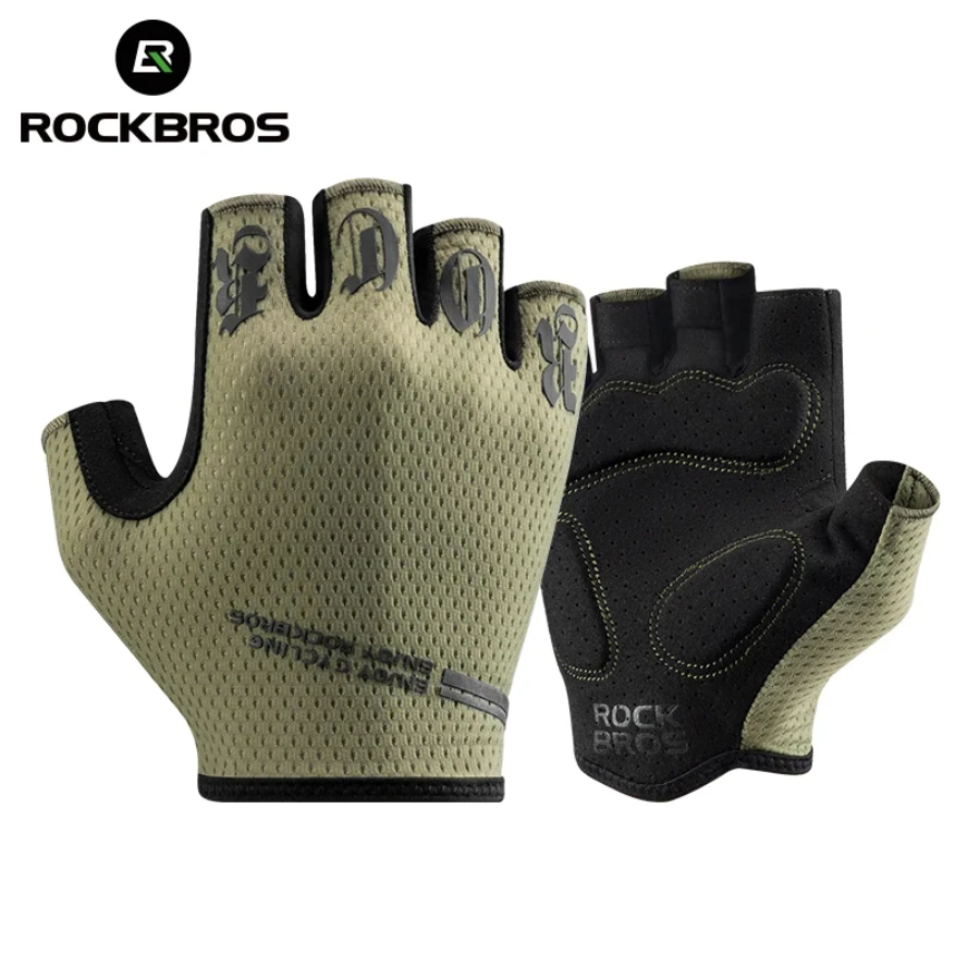 

ROCKBROS Cycling Gloves Bike Shockproof Half Finger Gloves Breathable Anti-shock Bike Short Gloves Summer High Elasticity Gloves