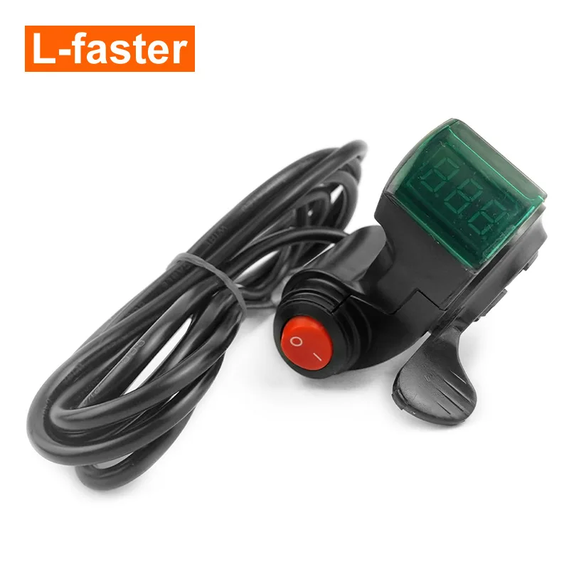 Red screen 12V-96V universal digital display finger dial belt power switch digital display voltage thumb electric vehicle handle