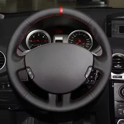 Hand-stitch Car Steering Wheel Cover For Renault Clio 3 RS 2005 2006 2007 2008 2009 2010 2011 2012 2013 Perforated Leather Trim